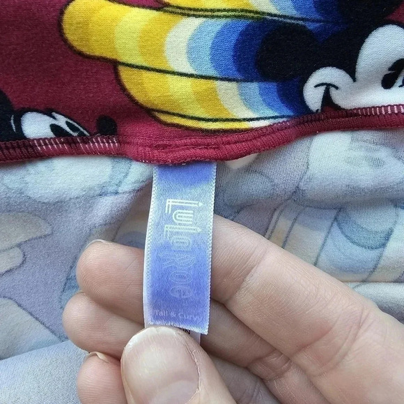 LuLaRoe Tall Curvy Mickey Mouse Leggings Red Blue Disney Print Y2K Stretch Pants - Picture 6 of 6